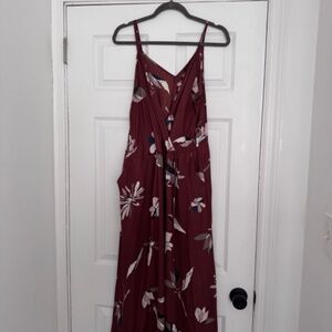 Mossimo Brown Floral Midi Dress - Size XL